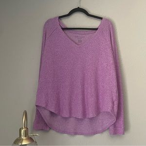 Light Purple/Lavender American Eagle Lightweight Soft and Sexy Plush V Sweater